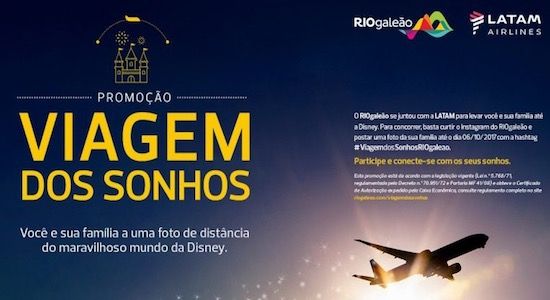LATAM e RIOGaleão na Promoção Viagem Dos Sonhos