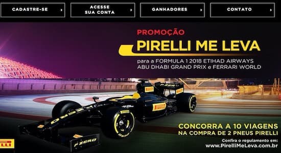 Promoção Pirelli Me Leva 2018