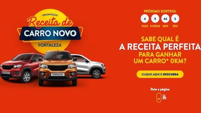 Promoção FORTALEZA Receita de Carro Novo