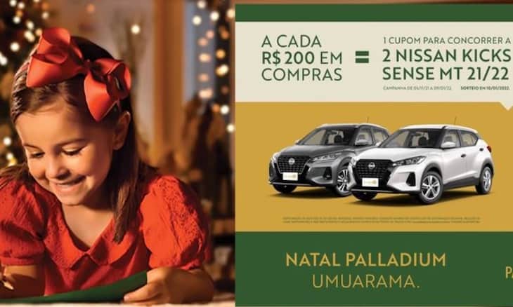 Promoção Shopping Palladium Umuarama Compre e Concorra Natal 2021