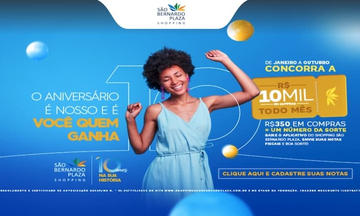 Promoção São Bernardo Plaza Shopping Aniversário de 10 Anos