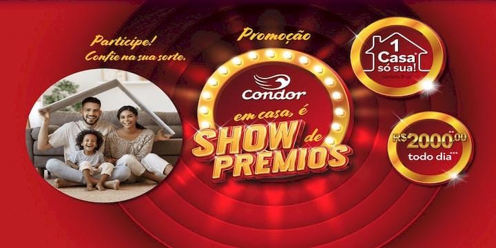 Promoção Mundo Condor 2022 em Casa é Show de Prêmios