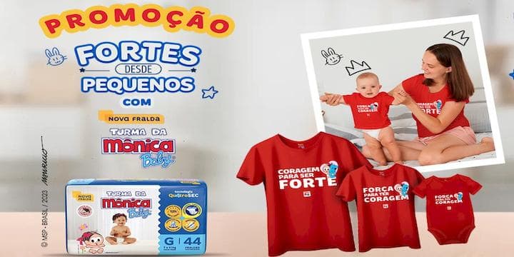 Promoção Fraldas Turma da Mônica Baby Fortes Desde Pequenos 2023