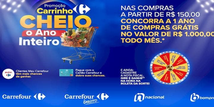 Promoção Carrinho Cheio O Ano Inteiro Carrefour: Ganhe Prêmios Incríveis!